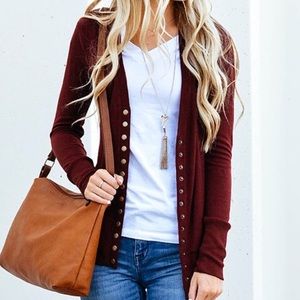 NWOT Rust Snap Button Cardigan